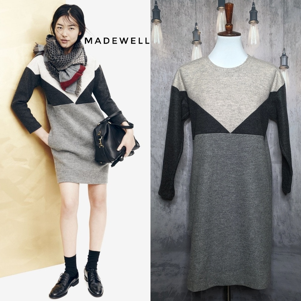 Madewell Geo Tilt color block shift dress, size Medium